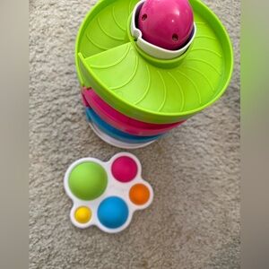 Spiral Ball Drop Playset - Pink, Blue & Green